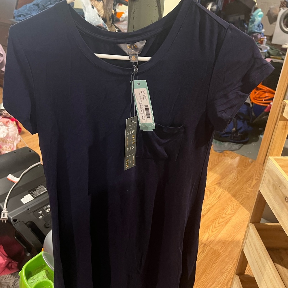 Black Short Sleeve Dress with Crew Neckline